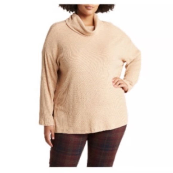 Sanctuary NWT Staying Cowl Neck Waffle Sweater Size L